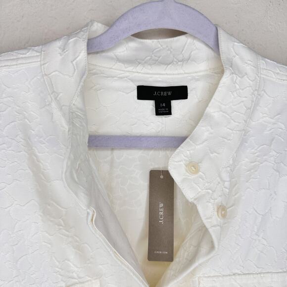 NWT J Crew Embroidered Floral Long Sleeve Tie Waist Cream Utility Romper 14 - Picture 15 of 16